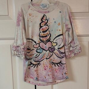 Girls' Unicorn Long Sleeve Tee - sparkle and shine- Squeak and Style brand